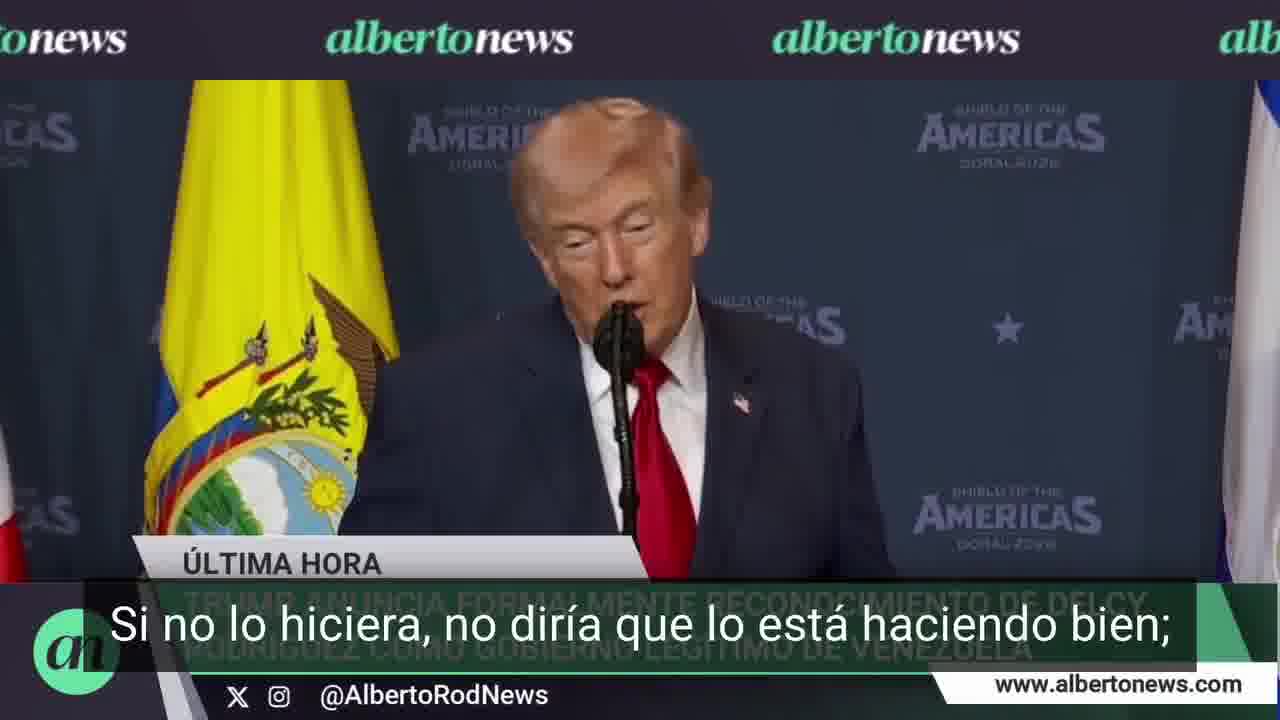Trump on Delcy Rodríguez: I am pleased to say that this week we have formally recognized the Venezuelan government, in fact we have legally recognized them.