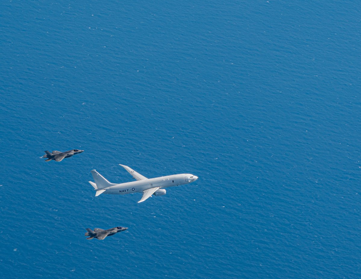 .@USMC F-35s, a @USNavy P-8, and a @usairforce KC-46 conducted a Joint Airpower Coastal Presence Patrol off the coast of Venezuela on March 6.  Our persistent presence is a testament to our commitment to our partners in the region. We are always on watch.” - SOUTHCOM Commander Gen. Francis L. Donovan 
