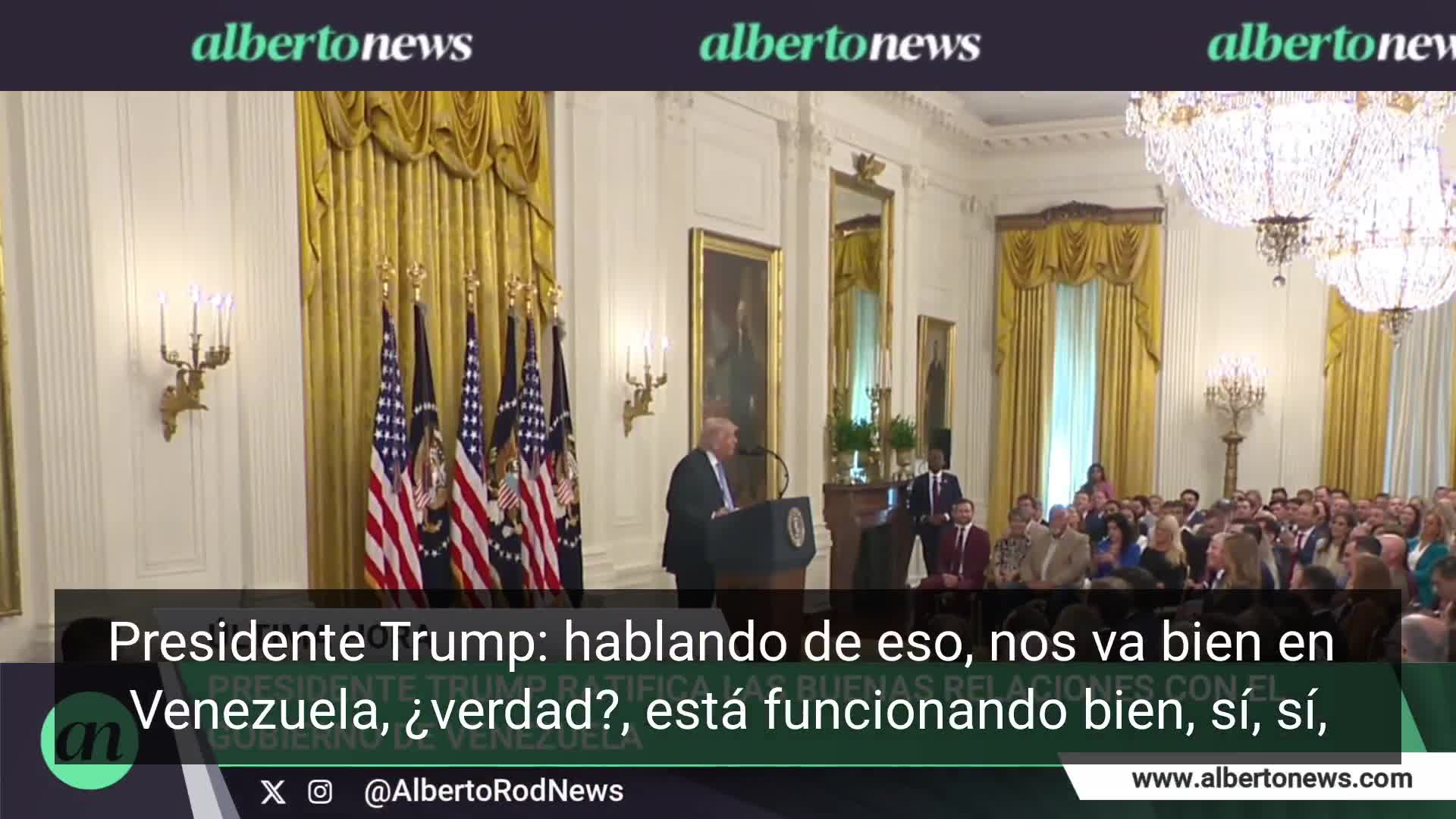 Trump claims progress in Venezuela, highlights the arrival of investments, and speaks of a new climate of optimism. I heard the other day that the people of Venezuela are really happy; things are happening that they haven't seen in 20 years, he said.