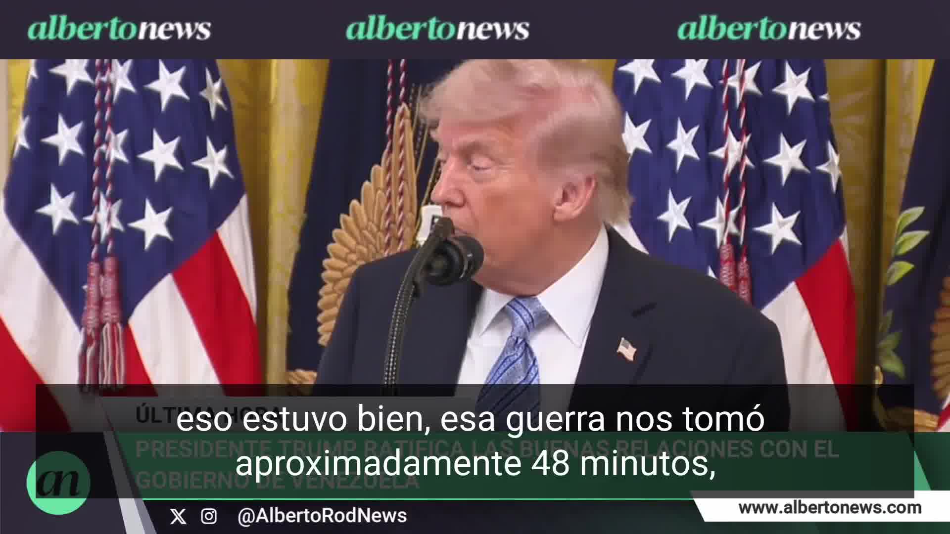 Trump claims progress in Venezuela, highlights the arrival of investments, and speaks of a new climate of optimism. I heard the other day that the people of Venezuela are really happy; things are happening that they haven't seen in 20 years, he said.