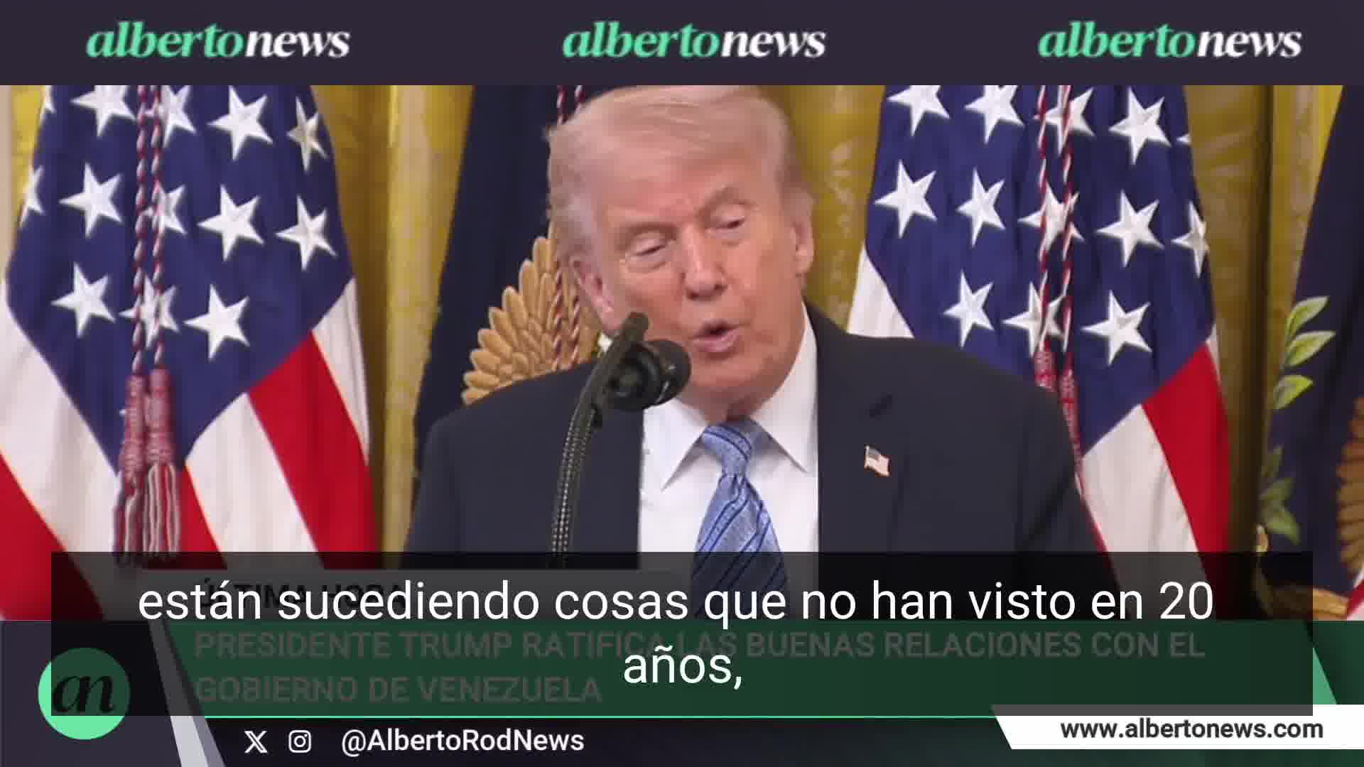 Trump claims progress in Venezuela, highlights the arrival of investments, and speaks of a new climate of optimism. I heard the other day that the people of Venezuela are really happy; things are happening that they haven't seen in 20 years, he said.