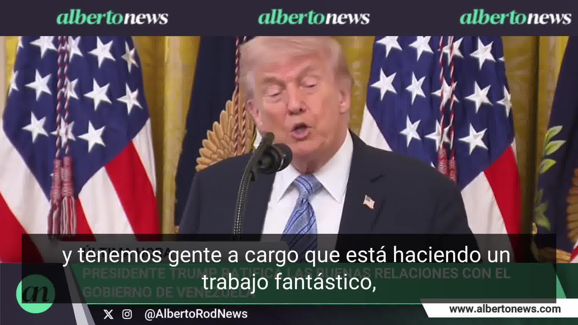 Trump claims progress in Venezuela, highlights the arrival of investments, and speaks of a new climate of optimism. I heard the other day that the people of Venezuela are really happy; things are happening that they haven't seen in 20 years, he said.